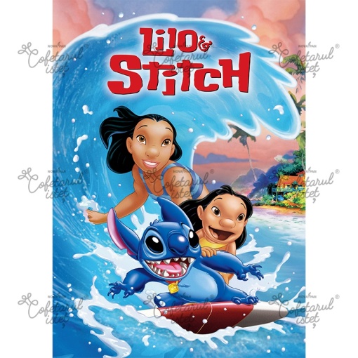 Pasta Zahar imprimata Lilo&Stitch Model 4, A4 - Cofetarul Istet