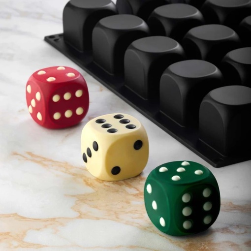 Pavoflex mould 30x40cm Dice 20 cavities, 5 x 5 x H 5 cm, 120 ml