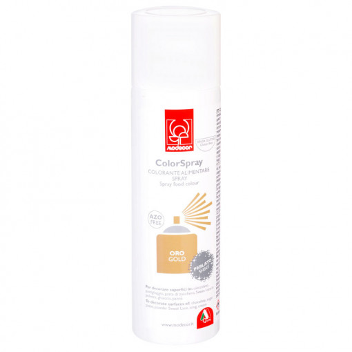 Pearl Golden SPRAY - оцветител за храни Оцветител за храни без E171, 250 ml - не съдържа азотни съединения - Img 1