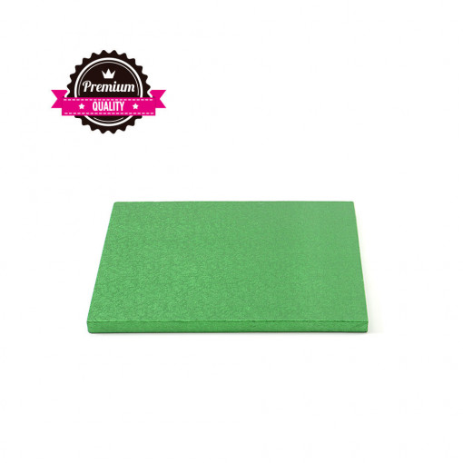 Platou Tort Patrat Verde, 15 x 15 x H 1.2 cm