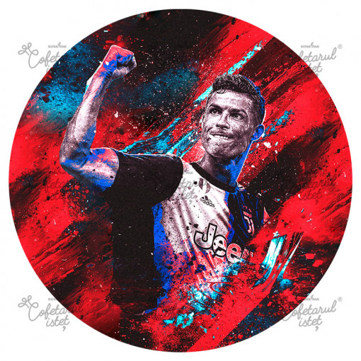 Printed Sugar Paste Football Ronaldo Ronaldo Model 1, Ø 20 cm - Confectionary Istet