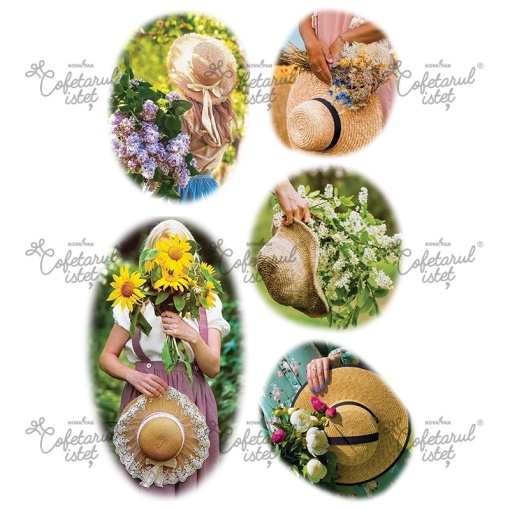 Printed Sugar Paste For Her Model 13, 5 Decorations Ø 9 - 16 cm, A4 - Confectioner Istet