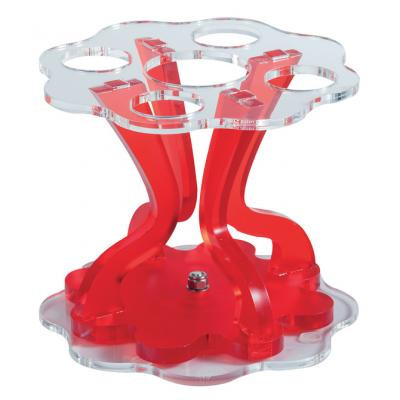 Rotating Serving Stand 4 Ice Cream Cones, Red Plexiglas, Ø15.5xH13cm