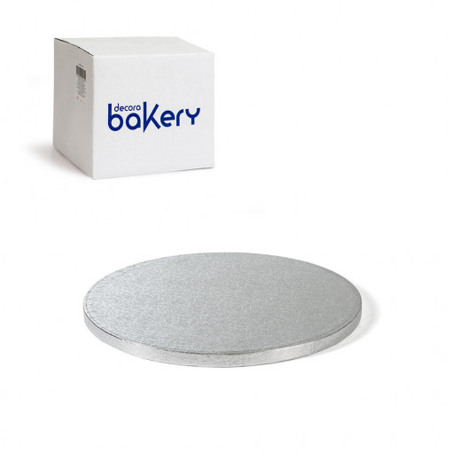 Set 10 Platouri Tort Rotunde Argintii, Ø 38 x H 1.2 cm