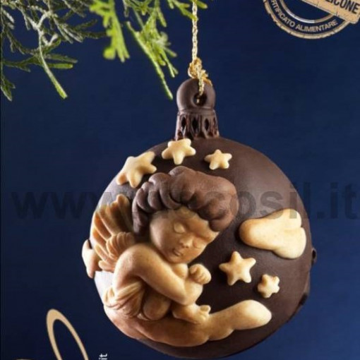 Silicon Christmas mould - 3D Globe with Angels, Ø 8 cm