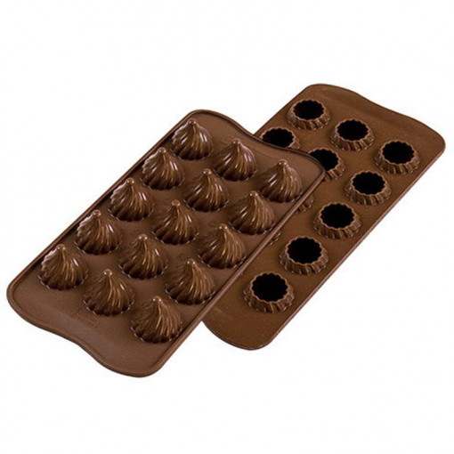 Silicon Praline mould Silikomart 3D Flame Ø 2.7 x H 2.8 cm, 8 ml, 15 cavities (SCG47)