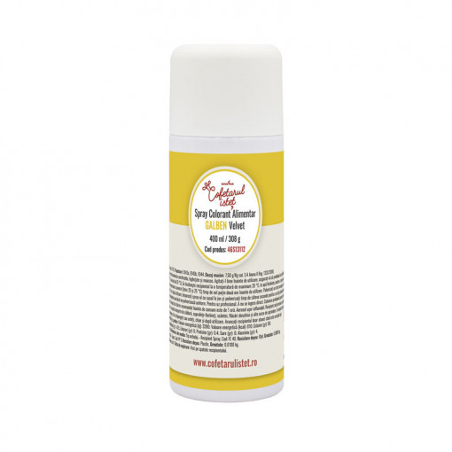 SPRAY VELVET - Жълт хранителен оцветител 400 мл
