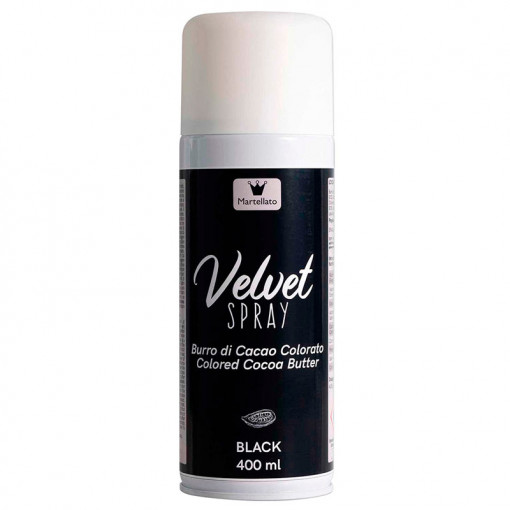 SPRAY VELVET - хранителен цвят черен без E171, 400 ml
