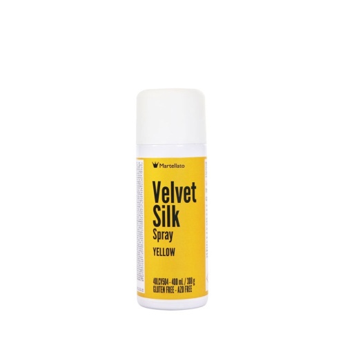 SPRAY VELVET VELVET Silk - жълт хранителен оцветител, 400 ml