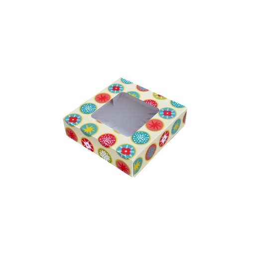Square Box with Window, Desert, Cardboard Design Kaleidoscope 22 x 22 x H 5 cm