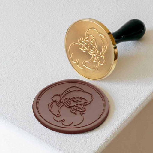 *Stamp for Chocolate Decorations Santa Claus Pattern Seal Ø 6 cm
