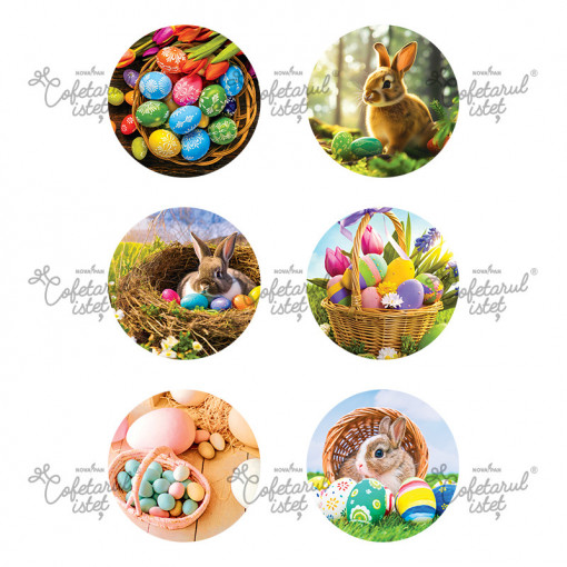 Sugar Paste Paste Model 3, 6 Decorations Ø 8 cm, A4 - Confectioner Istet