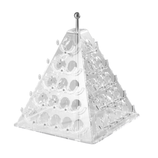 Suport Macarons Model Piramida, Plexiglas Transparent, 33 x 33 x H 45 cm