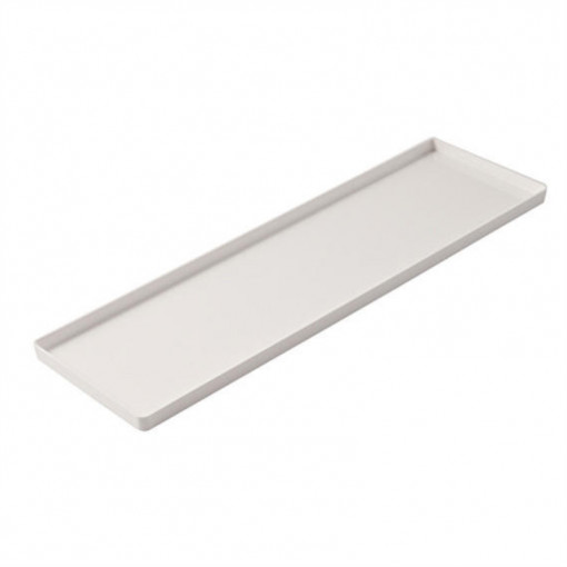 Tálca Egyenes élek, Fehér plexiüveg, 39,55 x 11,9 x H 1,25 cm - 2 db-os készlet