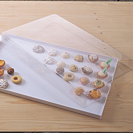 Tray with Transparent Lid 60 x 40 x H 6.2 cm, for Storage and Warehousing, Plastic Material