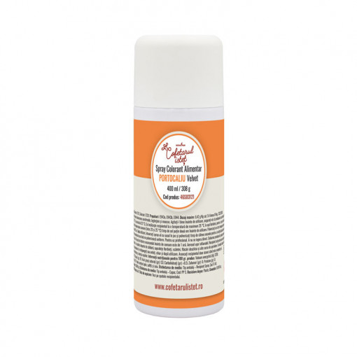 VELVET SPRAY - оранжев хранителен оцветител 400 ml