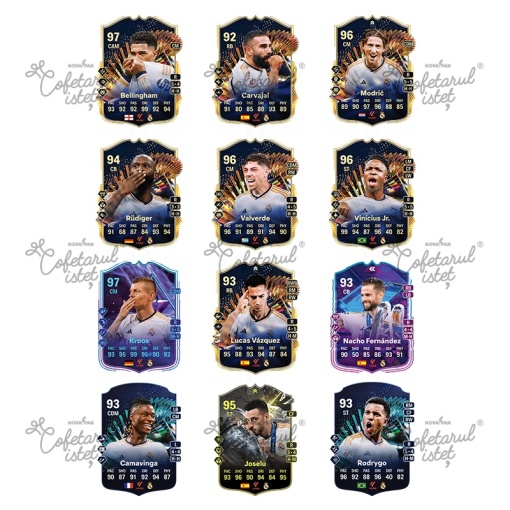 Картички със захарна паста с печат FIFA Footballers Model 1, 12 декорации Ø 7 см, A4 - Сладкарски изделия