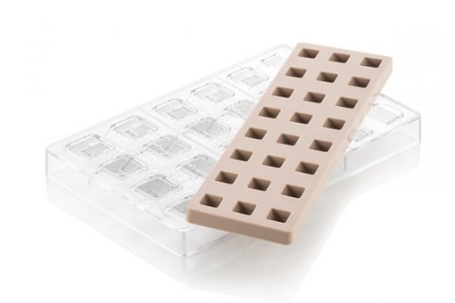 Комплект форми от поликарбонат + силикон, 24 кухини, 2,5 x 2,5 x H 1,5 cm, 8,9 ml (CH015)