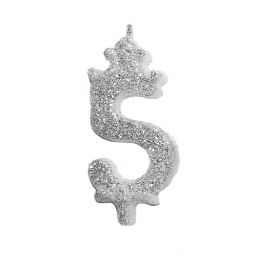 Свещ за торта H 8,5 cm, фигура 5, сребро