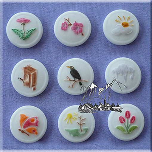 Силиконови пружинни медальони Mulaj Ø 2,2 cm, 9 броя