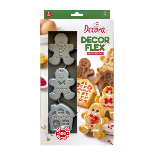 Силиконов коледен калъп Gingerman 2 модела, Casauta, 6 кухини