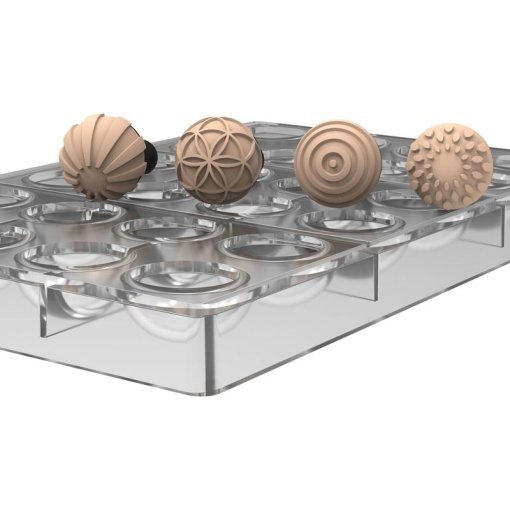 Шоколадови полусфери Ø 3,1 x H 1,65 - комплект Matrita Titan 24 кухини + 4 форми за декорация