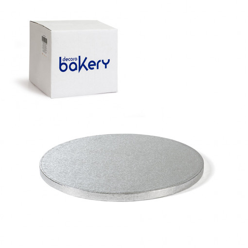 10 db-os ezüst kerek tortalap készlet, Ø 40 x H 1,2 cm