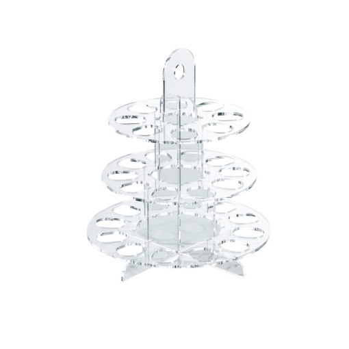 3-step Cake Stand, Transparent Plexiglas, Ø 24 x H 28 cm