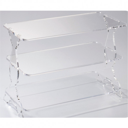 Baroque Crystal Sideboard, Transparent Plexiglas, 3 Plates 52 x 25 cm