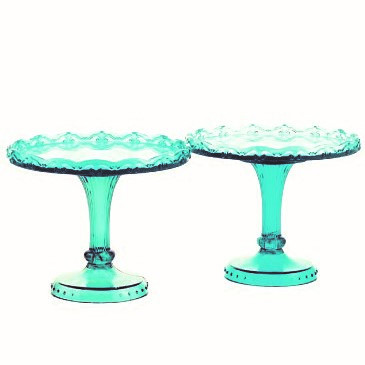 Buffet Small Stands, Plastic Turcoise, Ø 10 x H 8 cm, Set of 2 pcs