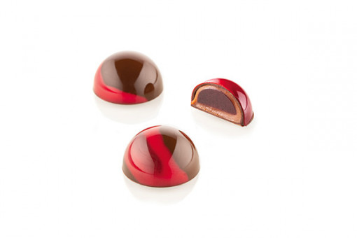 Chocolate Semispheres Ø 3.1 x H 1.6 cm - Polycarbonate + silicone mould kit, 24 cavities (CH013)