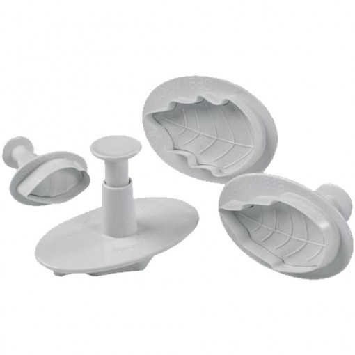 Christmas Flower - Plastic Cutters with Extractor Ø 3.2 - 6 cm, Set of 4 pcs