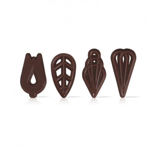 Decoratiuni de Ciocolata Neagra Victory 4 Modele Dobla, 4.3 x 2 cm, 370 gr, 315 buc