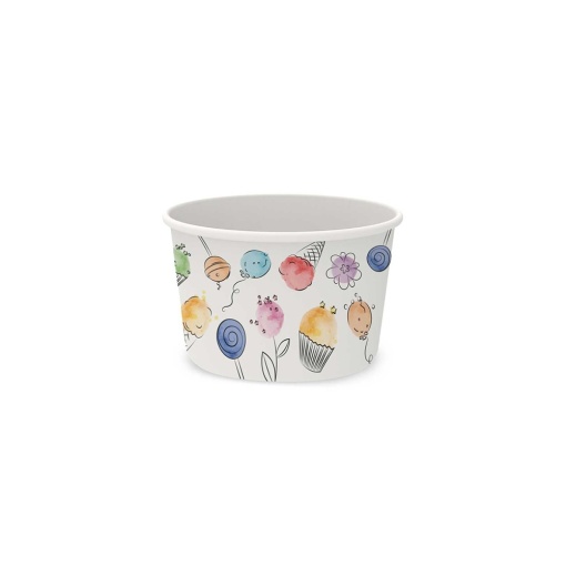 Léggömbök karton fagylaltos pohár, Ø 7,3 x H 4,7 cm, 120 ml, 57 db-os készlet