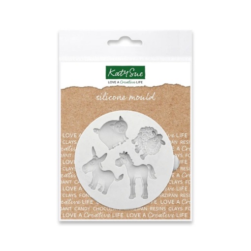 Mulaj Silicon Animale de Ferma, 4 Subiecte Ø 2.2 - 3 cm