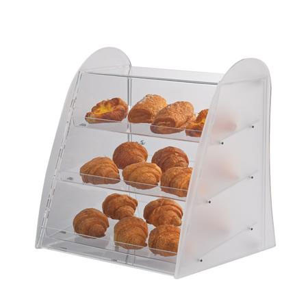 Neutra Bench Showcase with 3 Display Shelves, Plexiglas Transparent/Satin, 41 x 36.5 x H 44 cm
