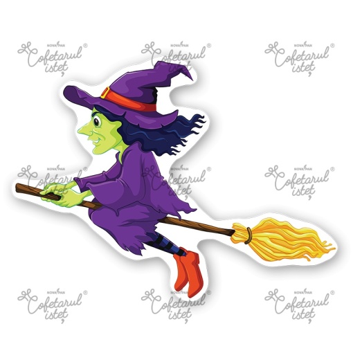 Nyomtatott Halloween gofri - 9 db-os boszorkánykivágásos díszítés Ø 6 cm - Cukrász Istet