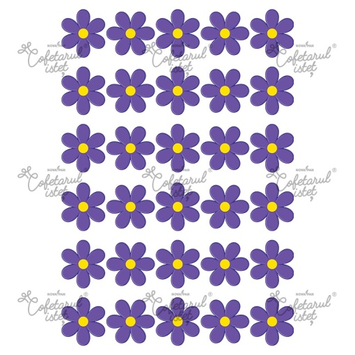 Nyomtatott váza Virágok 13-as modell, 30 díszítés Ø 4 cm, A4 - Cukrászda Istet