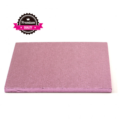 Pink Square Cake Platter, 40 x 40 x H 1.2 cm