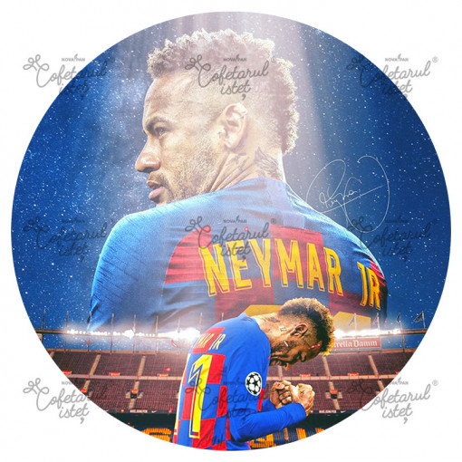 Printed Sugar Paste Football Neymar Model 1, Ø 20 cm - Confectionary Istet