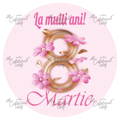 Printed Sugar Paste For Her, 8 March Model 12, Ø 20 - Confectioner Istet - Img 1
