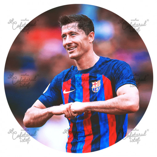 Printed wafer Football Lewandowski Model 2, Ø 20 cm - Istet Confectionary