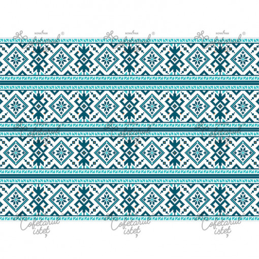 Printed Waffle Decor Traditional Model 5, 4 Decor Band 5 x 29 cm, A4 - Confectioner Istet