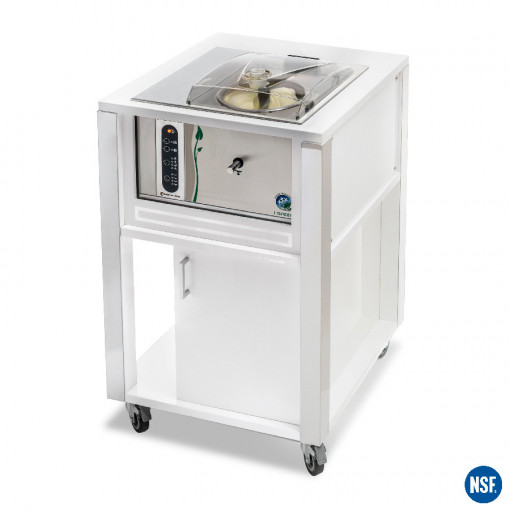 Professional Ice Cream Machine with Trolley, White, GELATO 5K T-Mobile I-Green, Nemox