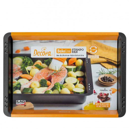 Rectangular Baking Tray 42 x 29 x H 4 cm, Non-stick Aluminium