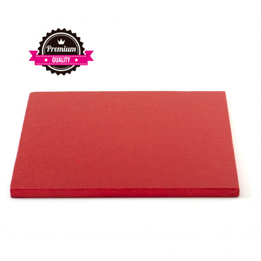 Red Square Cake Platter, 40 x 40 x H 1.2 cm