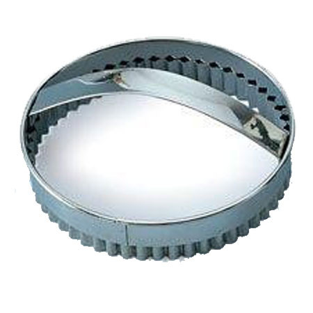Round Festooned - Stainless steel cutter with handle, Ø 12 x H 2 cm