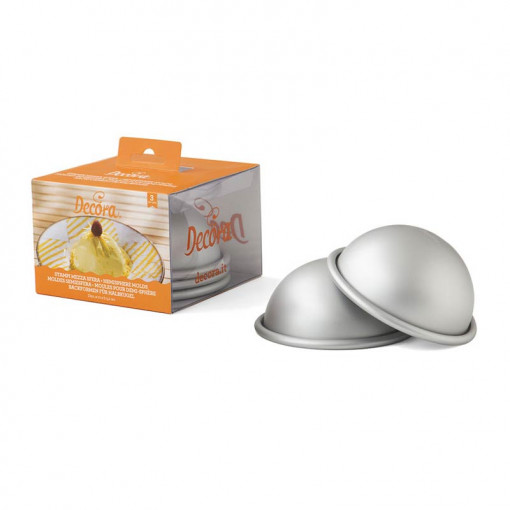 Semi-spherical baking tin, Ø 10 x H 5.2 cm, Anodised Aluminium, 3 pcs