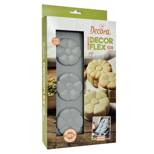 Set 2 Silicon Flower Moulds 2.87 - 3 x 1.65 - 1.75 x H 0.1 - 3.5 cm, 6 cavities