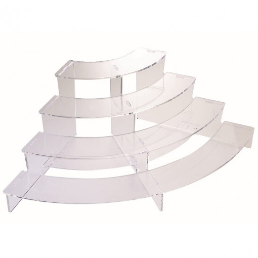 Sideboard Model 4 Curved Steps, Transparent Plexiglas, 65 x 35.5 x H 22.5 cm